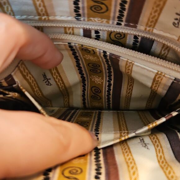 Brighton Black & Brown Leather Crossbody Bag | Adjustable Strap | 11"x7.5"x3" - Picture 10 of 15